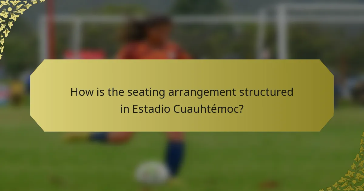 How is the seating arrangement structured in Estadio Cuauhtémoc?