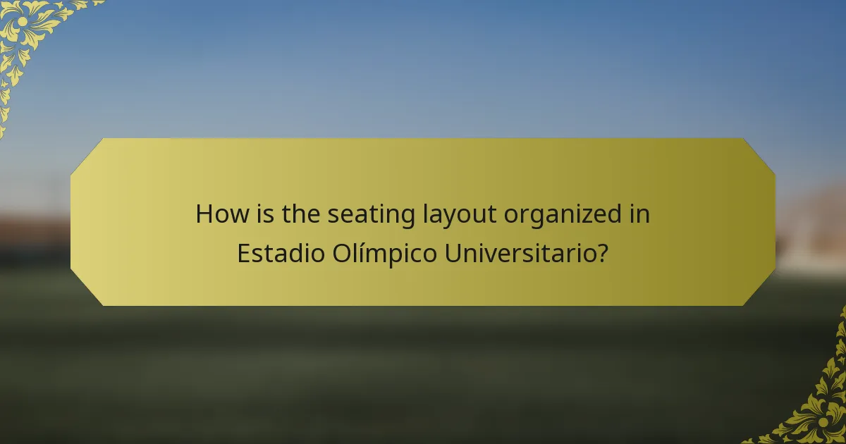 How is the seating layout organized in Estadio Olímpico Universitario?