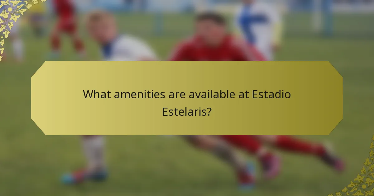 What amenities are available at Estadio Estelaris?