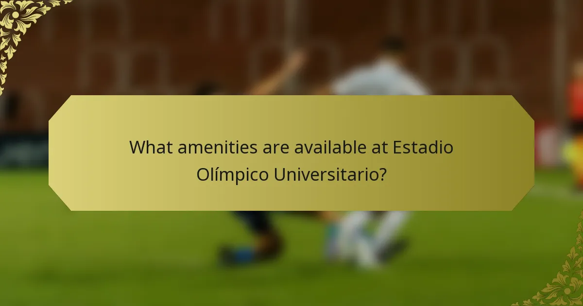 What amenities are available at Estadio Olímpico Universitario?