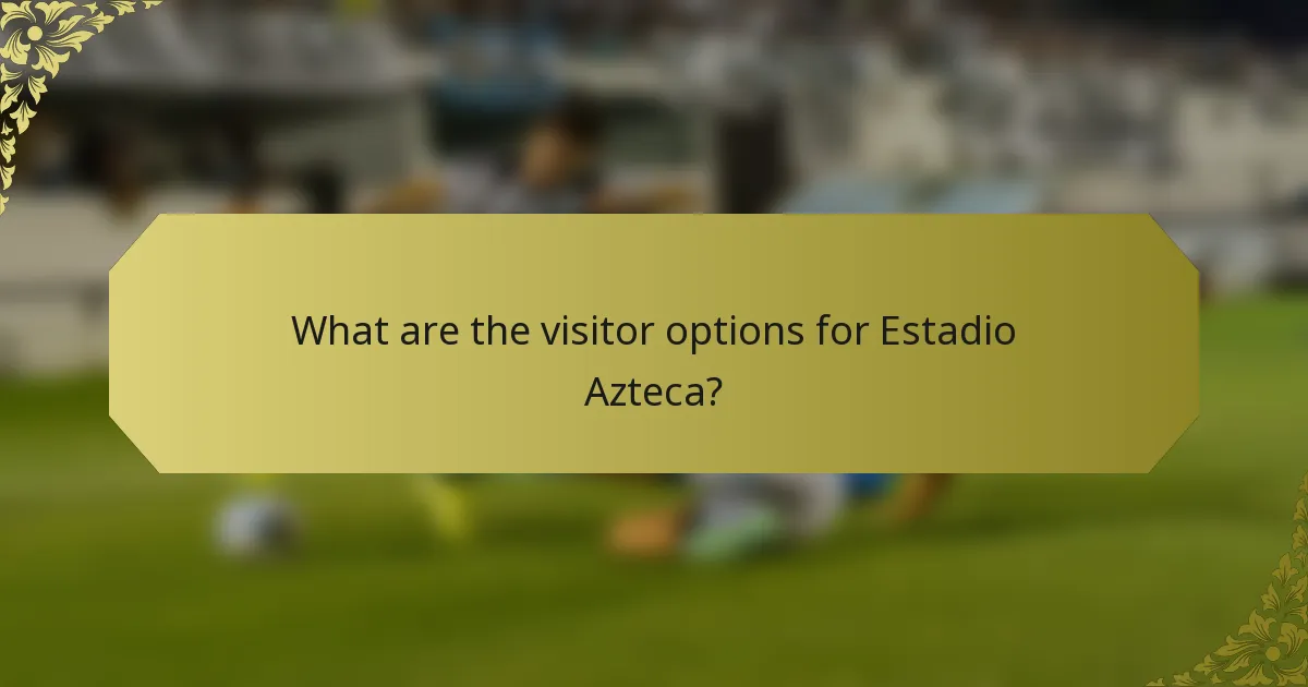 What are the visitor options for Estadio Azteca?